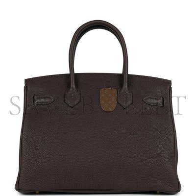 HERMES BIRKIN 30 TOGO CHOCOLATE GOLD HARDWARE (30*22*16cm)